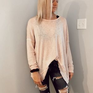 She + Sky Thin Pink Sweater